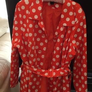 Orange and white polka 3/4 jacket